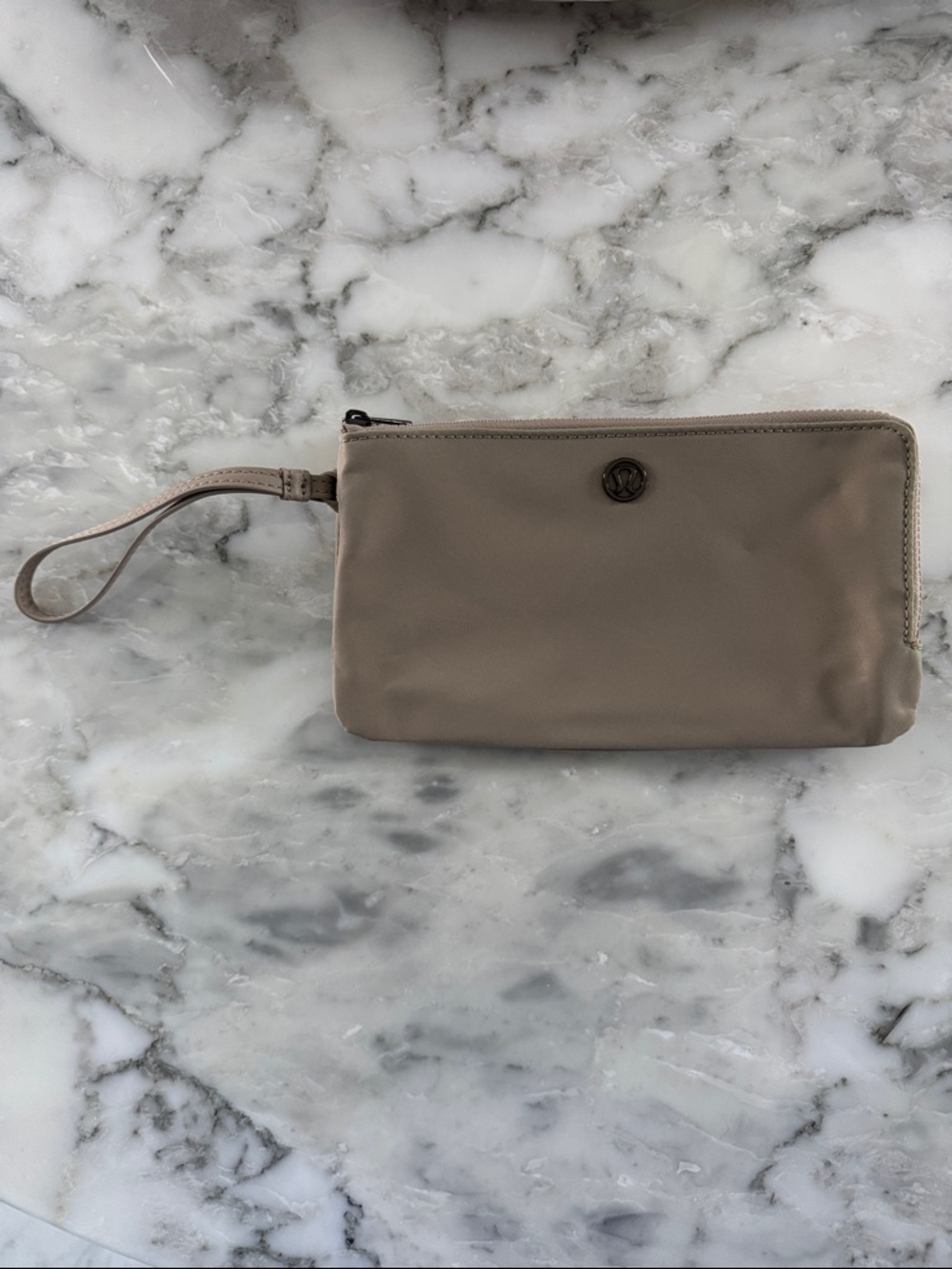 Lululemon Beige Zip Wristlet Pouch